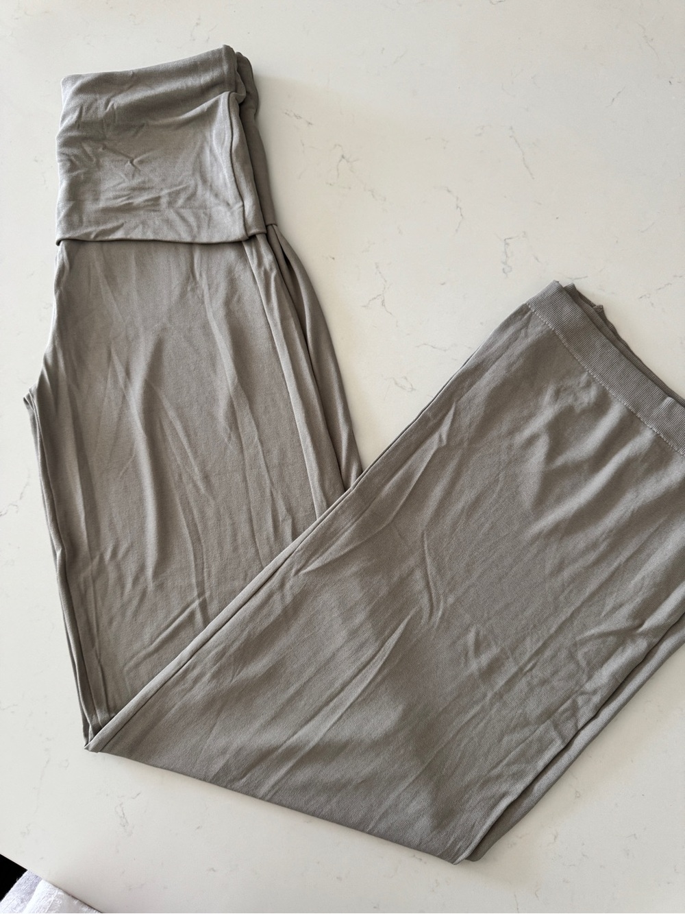 SKIMS Foldover Wide Leg Pants Gray Taupe